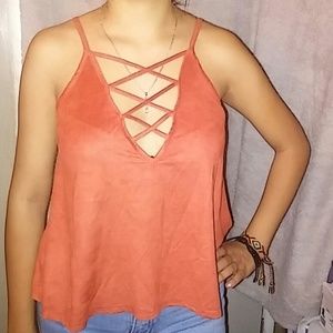 Nw Suede Burnt Orange Top